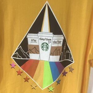 Starbucks Canada Barista Employee Pride T Shirt 2022 LGBTQ+ Size Medium